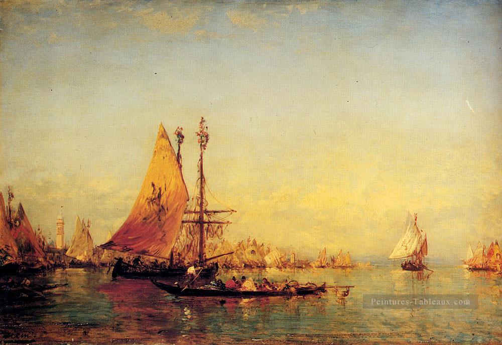 Le Grand Canal Venise 1 Barbizon Félix Ziem Bateaux paysage marin Peintures à l'huile